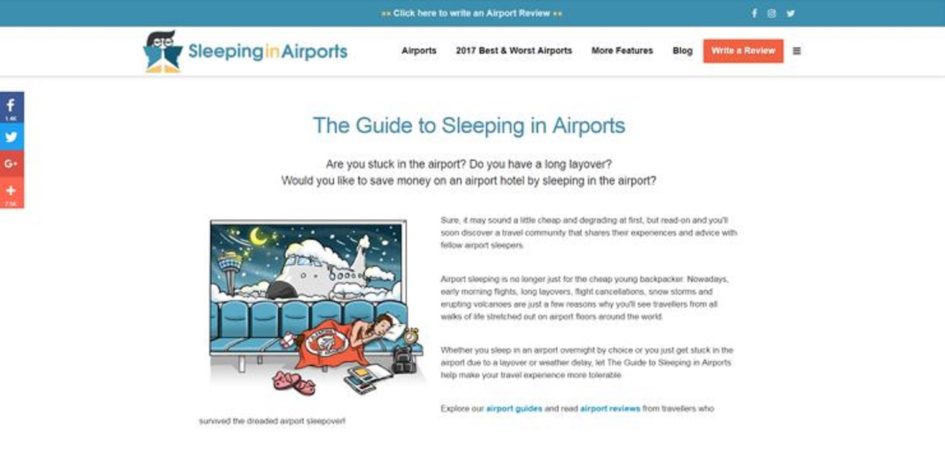 Sleeping in airports